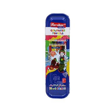 مداد رنگ ی پارسیکار (Parsikar) مدل 865-24-3 جعبه کشویی با اقلام اضافه بسته 24 رنگ