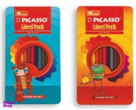 مداد رنگ ی پیکاسو (Picasso) جعبه فلزی 12 رنگ