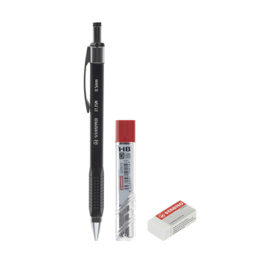 مداد نوکی 0.5 میلی متری استابیلو مدل 3135N3205BLP1 به همراه نوک مداد نوکی و پاک کن