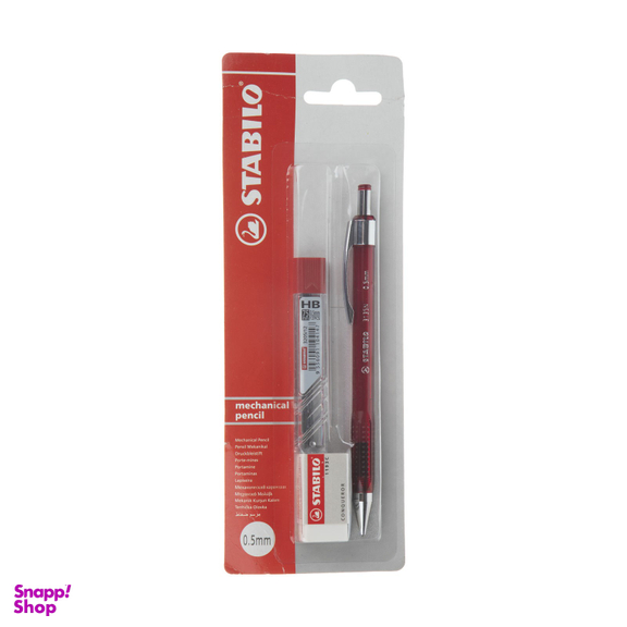 مداد نوکی 0.5 میلی متری استابیلو مدل 3135N3205BLP1 به همراه نوک مداد نوکی و پاک کن