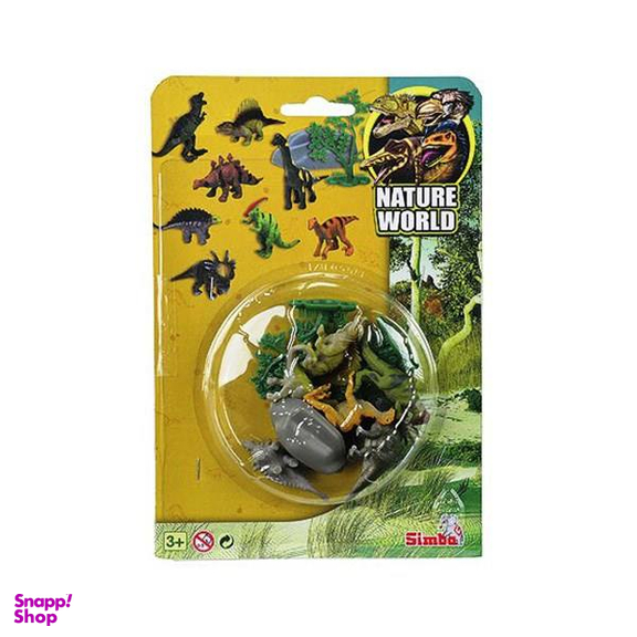 عروسک سیمبا مدل Nature World Dinosaurs 1212 بسته 8 عددی