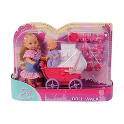 عروسک سیمبا مدل Evi Love Mit Puppenwagen سایز کوچک