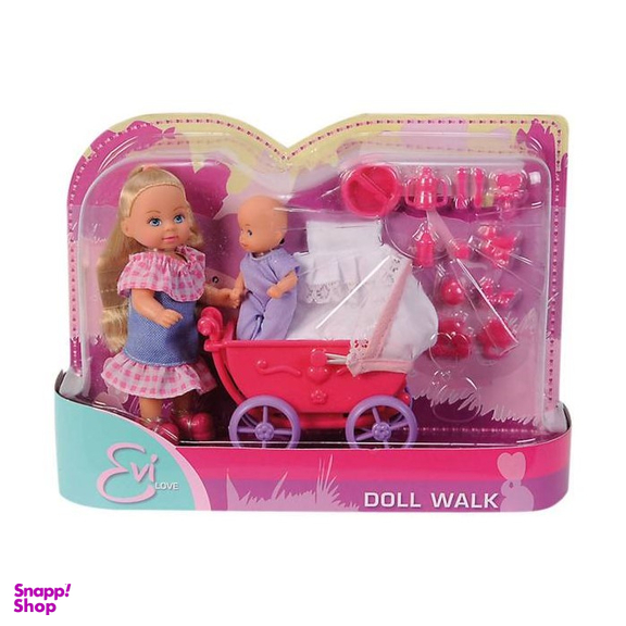 عروسک سیمبا مدل Evi Love Mit Puppenwagen سایز کوچک