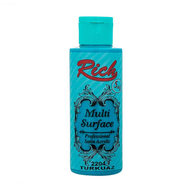 رنگ اکرولیک ریچ (Rich) مدل مولتی سورفیس رنگ turquoise 2204