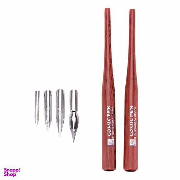 قلم جعبه فلزی مخصوص کالیگرافی با 4 نوک مختلف مدل cp-568 رنگ مشکی