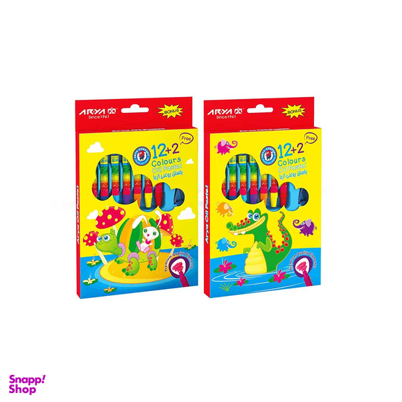 پاستل آریا (Aria) بسته 12+2 رنگ جعبه مقوایی