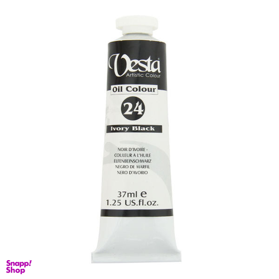 رنگ روغن وستا (Vesta) مدل Ivory Black 24 حجم 37 میلی لیتر
