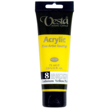 رنگ اکریلیک وستا مدل Cadmium Yellow Pale Hue 8 حجم 75 میلی لیتر