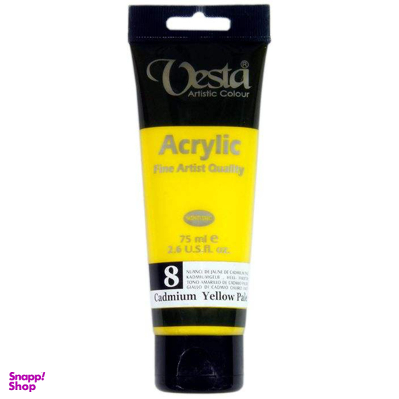 رنگ اکریلیک وستا مدل Cadmium Yellow Pale Hue 8 حجم 75 میلی لیتر