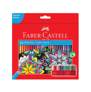 مداد رنگی 60 رنگ جعبه مقوایی فابر کاستل (Faber Castell) طرح گل