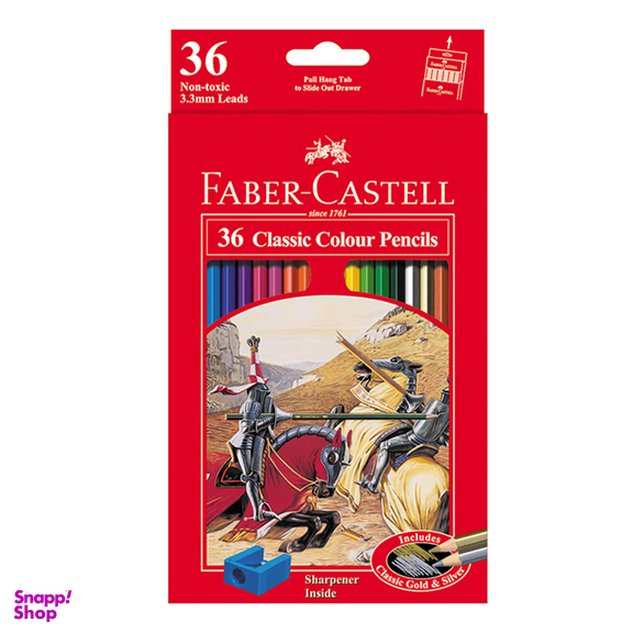 مداد رنگی 36 رنگ فابر-کاستل (Faber Castell) جعبه مقوایی مدل Classic