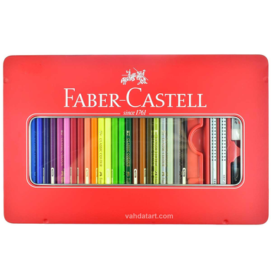 مداد رنگی 48 رنگ فابر-کاستل جعبه فلزی مدل Classic