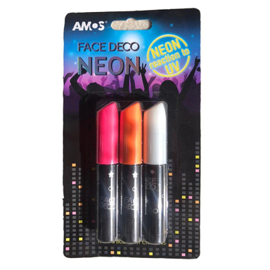 ماژیک گریم صورت 3 رنگ نئون آموس AMOS FD10B3ND