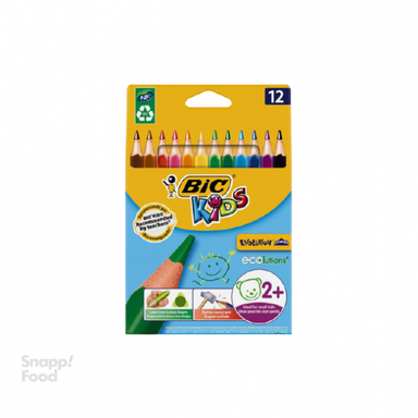 مداد رنگی بیک (Bic) مدل اکوایولیشن سری کیدز 12 رنگ