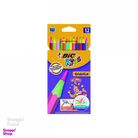 مداد رنگی بیک (Bic) مدل اولیشن سری کیدز طرح سیرک 12 رنگ