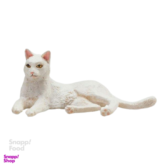 فیگور گربه سفید خوابیده موجو (Mojo) مدل فارم لند