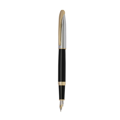 خود نویس نیمه یوروپن (Europen) مدل Ring بدنه نیمه مشکی مات با گیره زرد