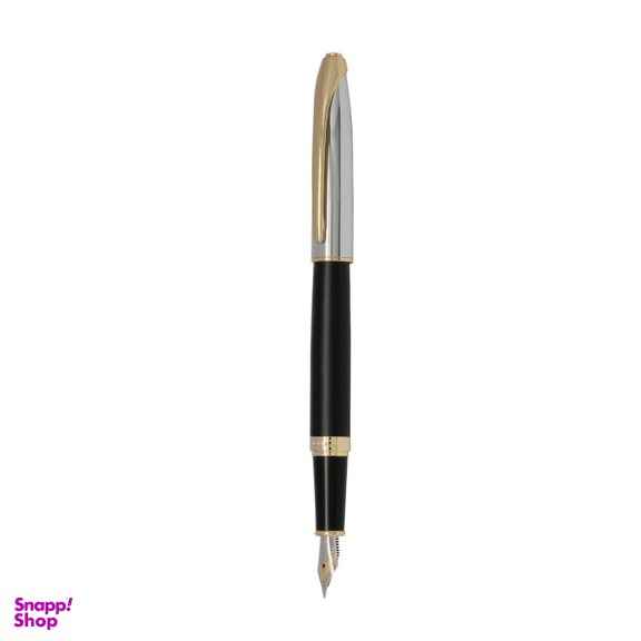 خود نویس نیمه یوروپن (Europen) مدل Ring بدنه نیمه مشکی مات با گیره زرد