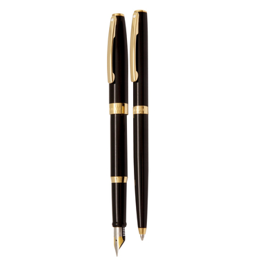 خودکار و خود نویس شفر (Sheaffer) مدل Sagaris بدنه مشکی لاکی با گیره زرد