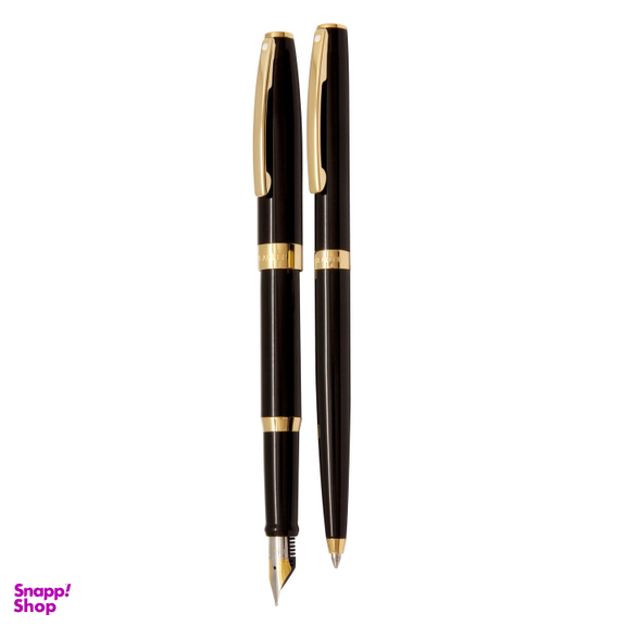 خودکار و خود نویس شفر (Sheaffer) مدل Sagaris بدنه مشکی لاکی با گیره زرد
