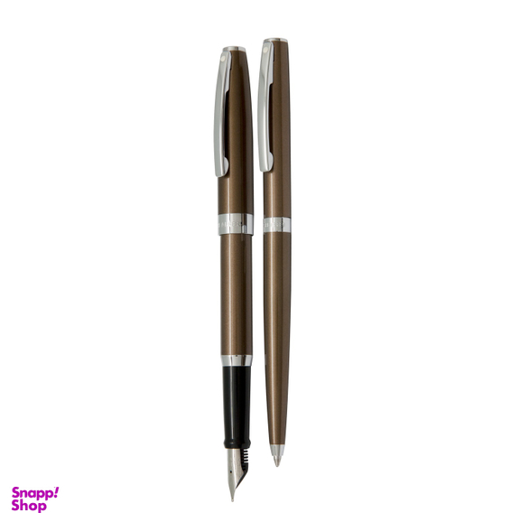 خودکار و خود نویس شفر (Sheaffer) مدل Sagaris بدنه قهوه ای لاکی با گیره استیل
