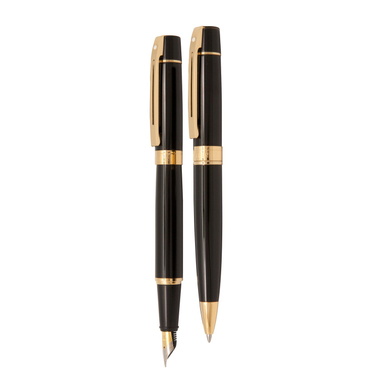 خودکار و خودنویس شفر (Sheaffer) مدل 300 بدنه مشکی لاکی با گیره زرد
