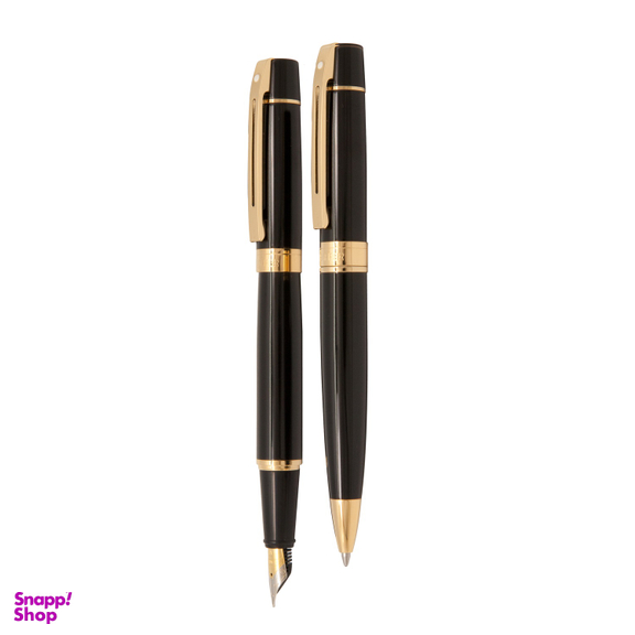 خودکار و خودنویس شفر (Sheaffer) مدل 300 بدنه مشکی لاکی با گیره زرد