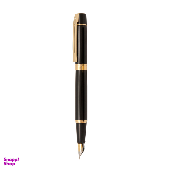 خود نویس شفر (Sheaffer) مدل 300 بدنه مشکی لاکی با گیره زرد