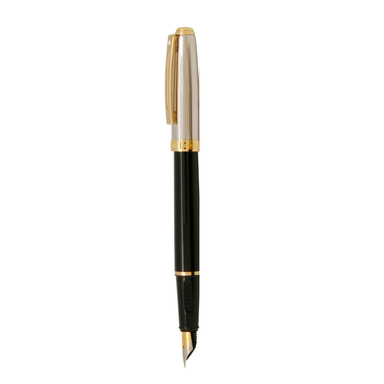 خود نویس شفر (Sheaffer) مدل Prelude بدنه نیمه کروم براق بدنه مشکی با گیره زرد