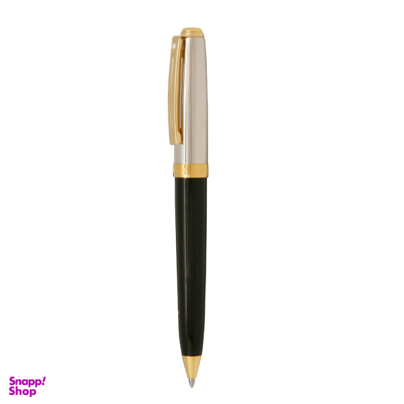 خودکار شفر (Sheaffer) مدل Prelude بدنه نیمه کروم براق بدنه مشکی با گیره زرد