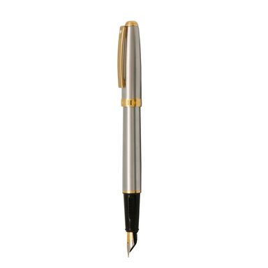 خود نویس شفر (Sheaffer) مدل Prelude بدنه استیل با گیره زرد
