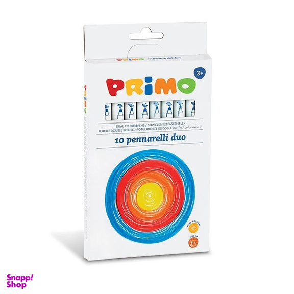 ماژیک نقاشی پریمو (Primo) دو سر 10 رنگ کد 610Pendp10