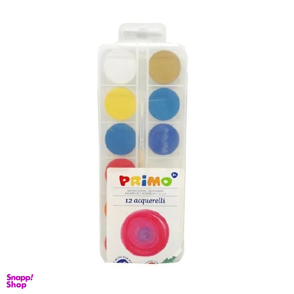 آبرنگ 12 رنگ پریمو (Primo) همراه با قلم مو کد 118A12P