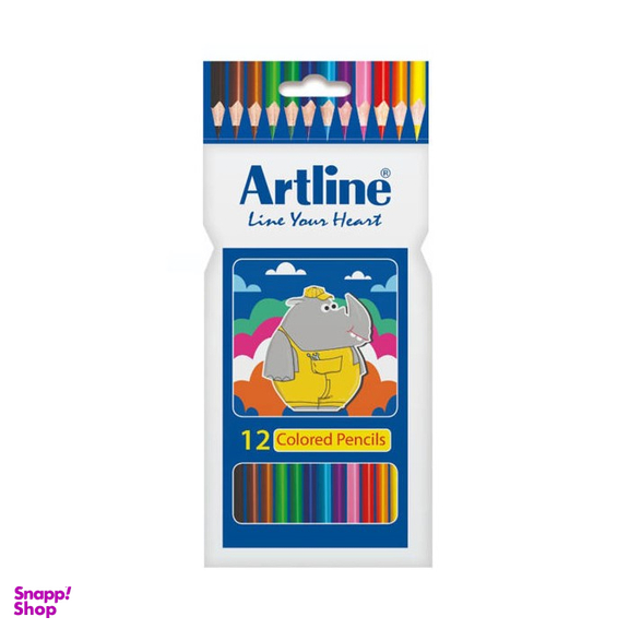 مداد رنگی جعبه مقوایی 12 رنگ آرت لاین (Artline)