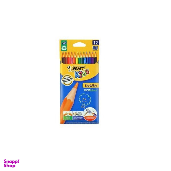 مدادرنگی 12 رنگ مقوایی بیک (Bic) مدل Ecolutions