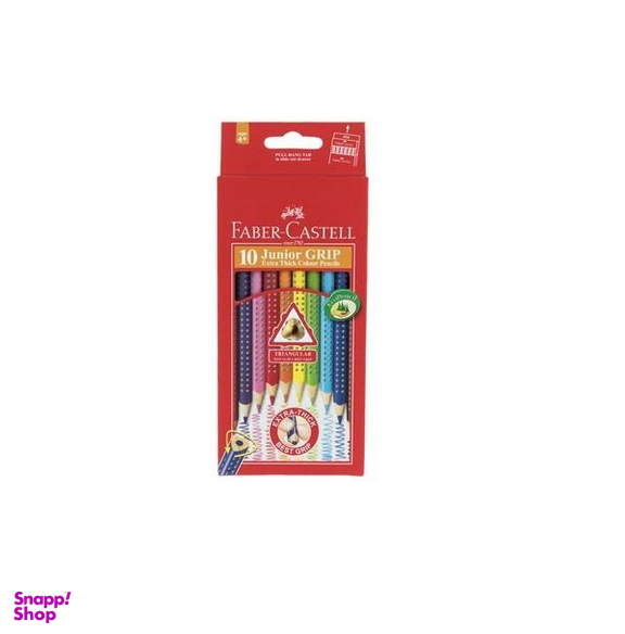 مدادرنگی 10 رنگ مقوایی فابر کاستل (FABER CASTELL) مدل 116260 Junior Grip
