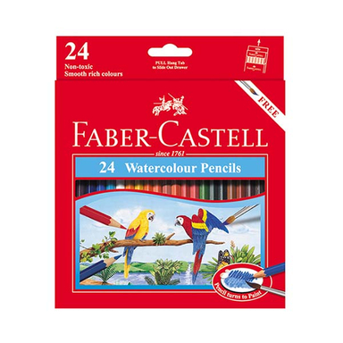 مدادآبرنگی 24 رنگ مقوایی فابر کاستل (FABER CASTELL) طرح طوطی مدل 114464