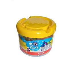 خمیر بازی 5 رنگ سطلی آریا (Arya) کد 1062 درب زرد رنگ