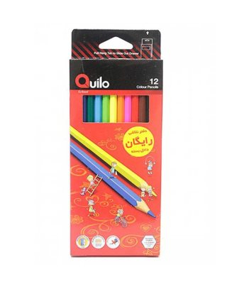 مداد رنگی 12 رنگ جعبه مقوایی کویلو (Quilo)