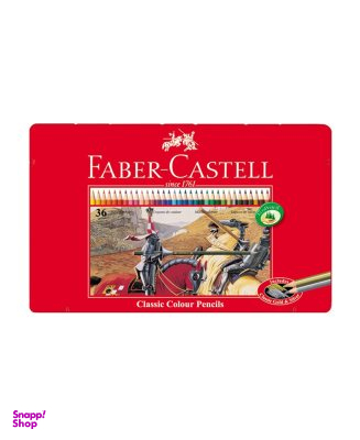 مداد رنگی 36 رنگ جعبه فلزی فابرکستل (Faber-Castell)