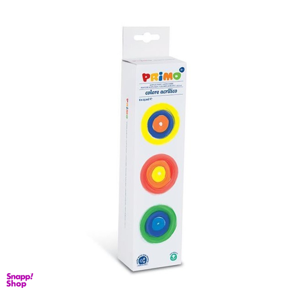 رنگ آکریلیک پریمو (Primo) بسته بندی مقوایی 6 رنگ کد 408TA6 حجم 25 میلی لیتر