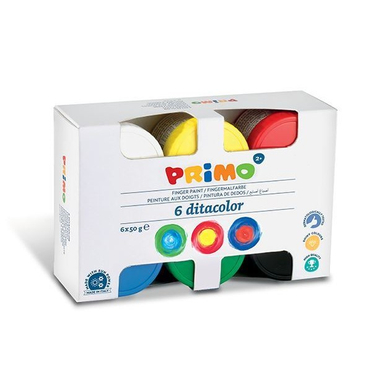 رنگ انگشتی پریمو (Primo) بسته بندی مقوایی 6 رنگ 50 گرم کد 226TD50S