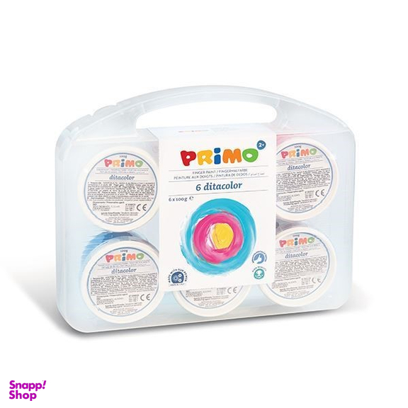 رنگ انگشتی پریمو (Primo) به همراه قلم مو 6 رنگ 100 گرم کد 221TD100SP