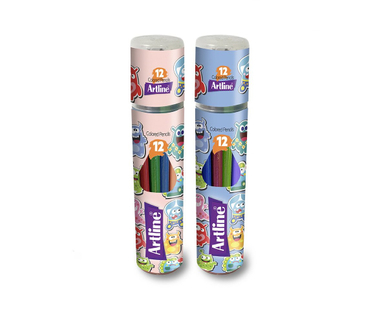 مدادرنگی 12 رنگ استوانه ای آرت لاین (Artline)