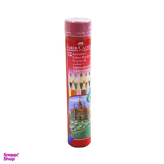 مداد رنگی 12 رنگ فابر کستل (Faber-Castell) جعبه استوانه ای