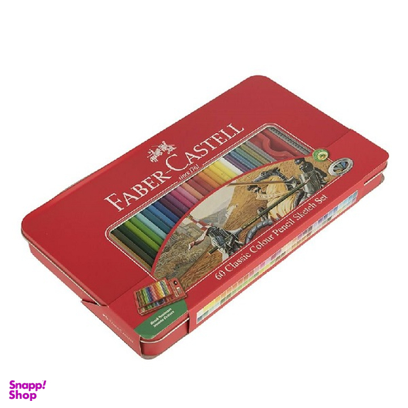 مداد رنگی 60 رنگ فابر کستل (Faber-Castell) جعبه فلزی