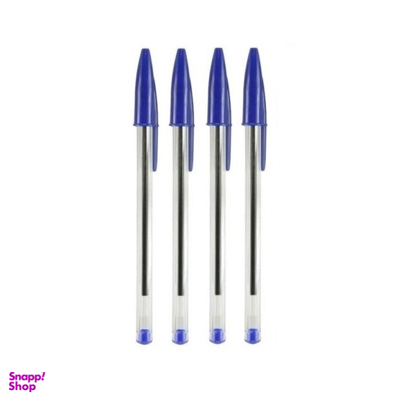 خودکار 1.0 بیک (Bic) مدل کریستال رنگ آبی بسته 4 عددی