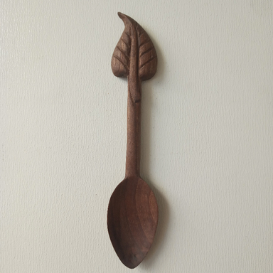 قاشق چوبی طرح برگ