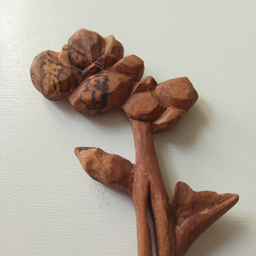 قاشق چوبی طرح گل بنفشه