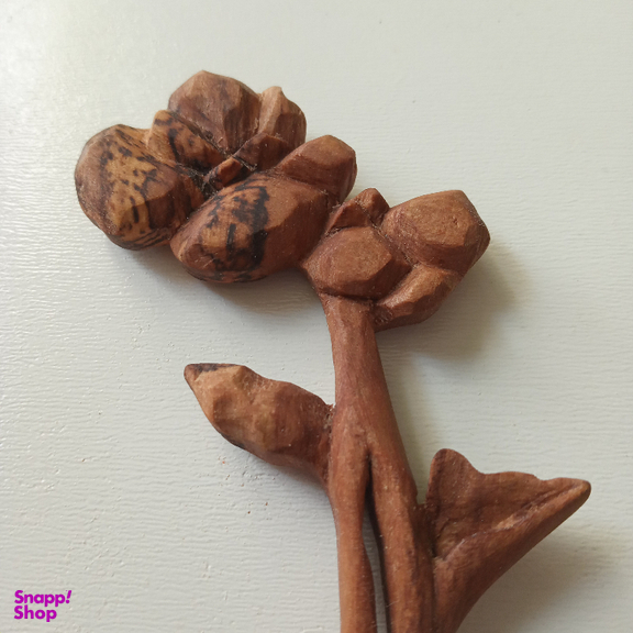 قاشق چوبی طرح گل بنفشه